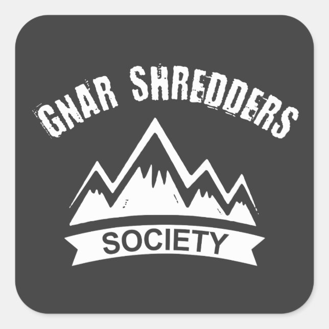 Sticker Carré Gnar Shredders Society (Devant)