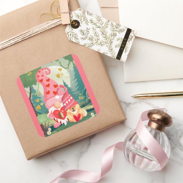 Sticker Carré GNOMEBODY LUVZ U PLUS Chow Gnome (Cadeaux)