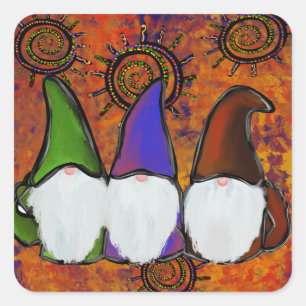 STICKER CARRÉ GNOMES