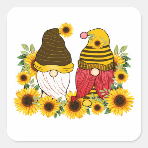 Sticker Carré Gnomes Sunflower Classic