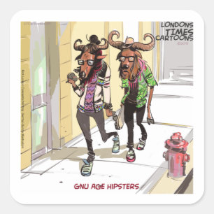 Sticker Carré Gnu Age Hipsters Rick London Drôle
