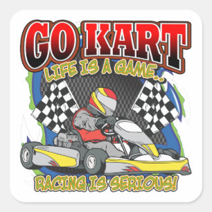Sticker Carré Go Kart Life