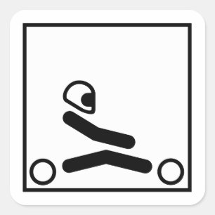 Sticker Carré Go Kart Racing Figure