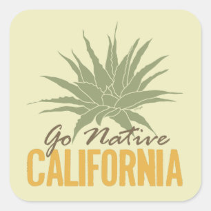 Sticker Carré Go Native California