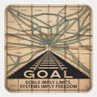 Sticker Carré Goals Imply Limits. Systems Imply Freedom