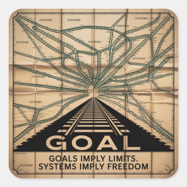 Sticker Carré Goals Imply Limits. Systems Imply Freedom (Devant)