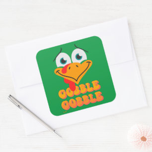Sticker Carré GOBBLE GOBBLE drôle d'action de grâce