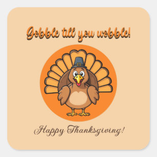 Sticker Carré Gobble jusqu'à ce que vous tournez