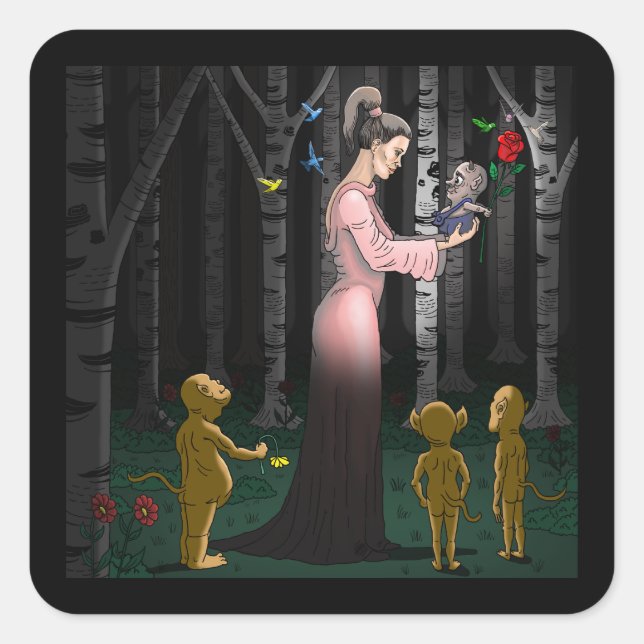 Sticker Carré Goblin Love (Devant)