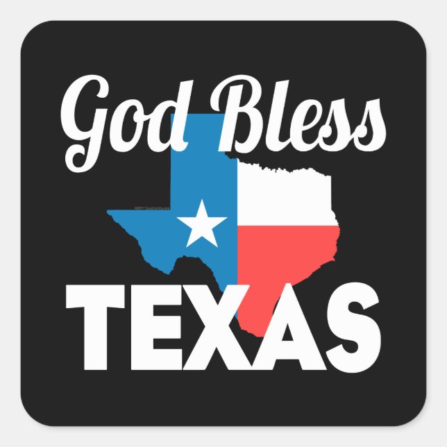 Sticker Carré God Bless Texas (Devant)