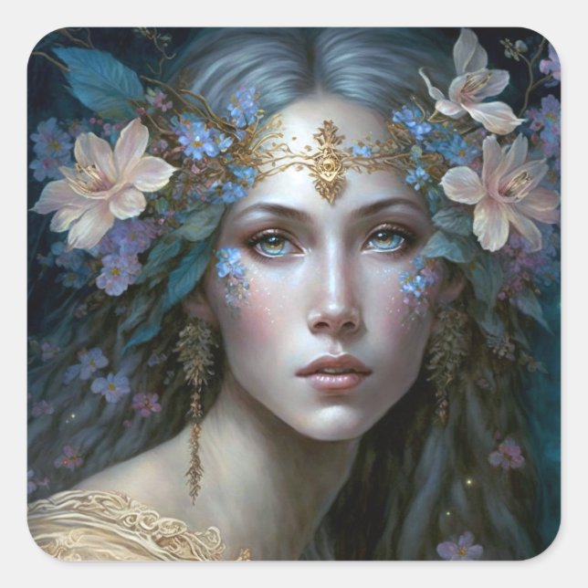 Sticker Carré Goddess Imaginaire Art (Devant)