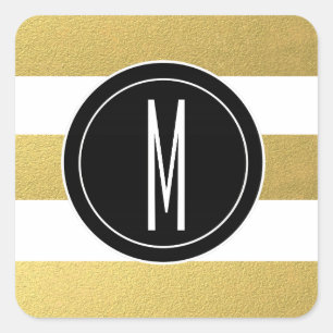 STICKER CARRÉ GOLD FOIL STRIPES   MONOGRAM NOIR