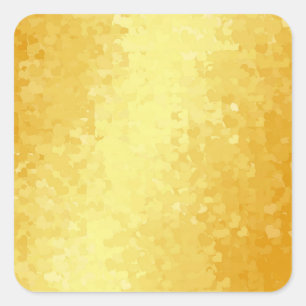 Sticker Carré Gold Look Coeurs Glamor Blank Modèle Élégant