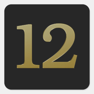 Sticker Carré Gold numéro 12