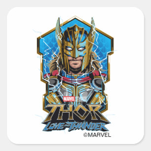 Sticker Carré Golden Armor Thor Love et Thunder Graphic