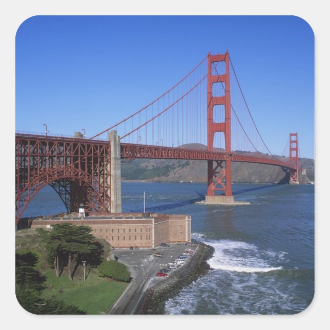 Sticker Carré Golden Gate Bridge, San Francisco, Californie, 8 (Devant)
