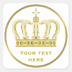 Sticker Carré Golden Royal Crown + votre backgr. & idées