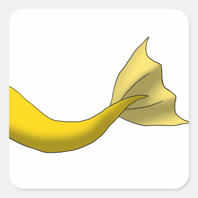 Sticker Carré Golden Yellow Mermaid Tail (Devant)