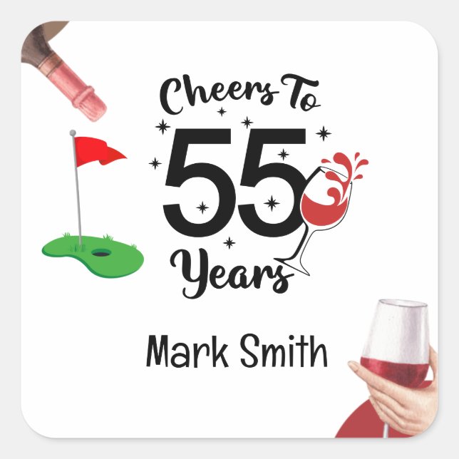 Sticker Carré Golf 55e anniversaire "Golden Swing : Celebrating (Devant)