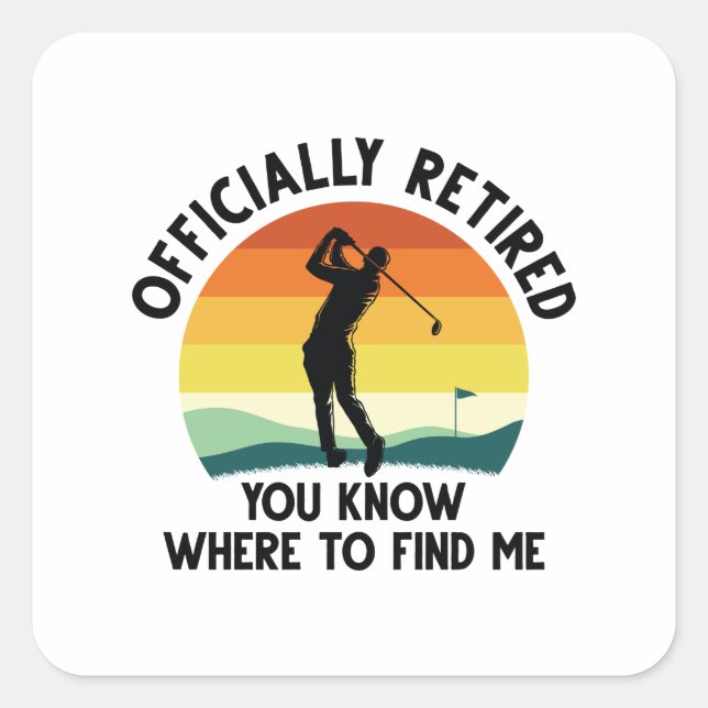 Sticker Carré Golf à la retraite officielle (Devant)