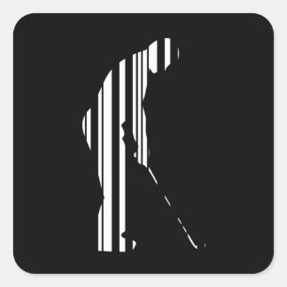 Sticker Carré GOLF BAR CODE Golfer Golfing Sports Motif Design