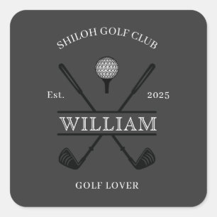 Sticker Carré Golf Lover Cross Club
