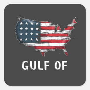 Sticker Carré Golfe d'Amérique Drôle Trump Côte Est Mexique