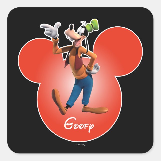 Sticker Carré Goofy | Icône de tête de micro (Devant)
