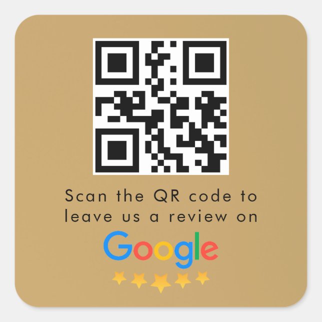 Sticker Carré Google Avis | Business Review Link QR Code (Devant)
