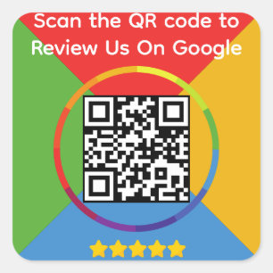 Sticker Carré Google Review QR Code