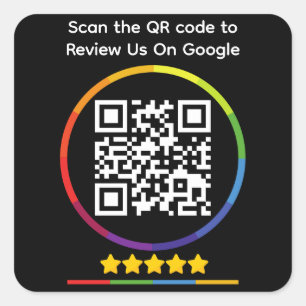 Sticker Carré Google Review QR Code