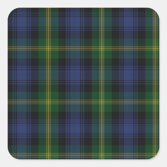 Sticker Carré Gordon Clan Family Tartan (Devant)