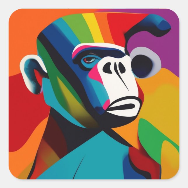 Sticker Carré gorilla style (Devant)