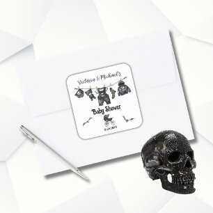 Sticker Carré Goth Halloween Clothesline Baby shower