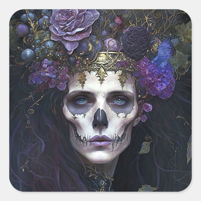 Sticker Carré Goth Queen Imaginaire Art (Devant)