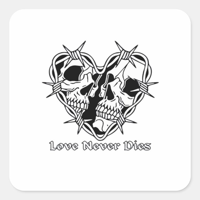 Sticker Carré Gothique Romantique Pour Couples (Devant)