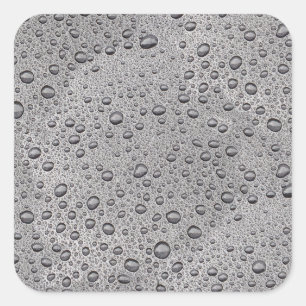 Sticker Carré gouttelettes d'eau gris