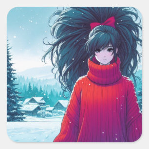 Sticker Carré Grace Crimson