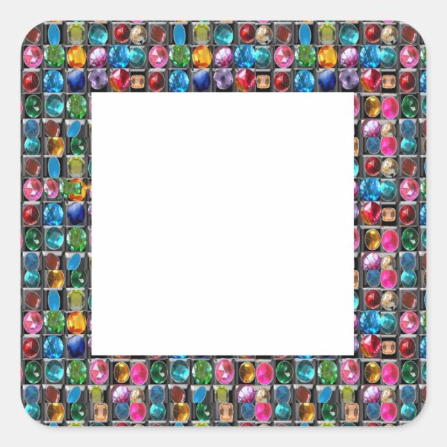 Sticker Carré Grace étonnante : BORDER FRAME GEM PEARL JEWELS (Devant)
