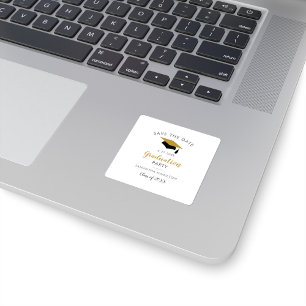 Sticker Carré Graduate 2025 Script Enregistrer la Date Grad Part