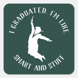 Sticker Carré Graduate Gag Graduation 2023 Green