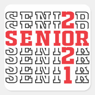 Sticker Carré Graduation 2021, Classe De 2021, Senior 2021