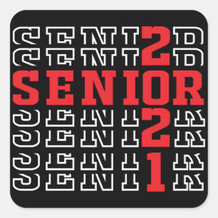 Sticker Carré Graduation 2021, Classe De 2021, Senior 2021