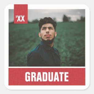 Sticker Carré Graduation de la photo texturée moderne rouge