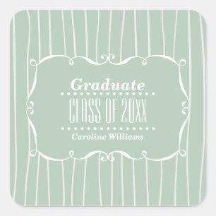 Sticker Carré Graduation personnalisée du Motif de trame vintage