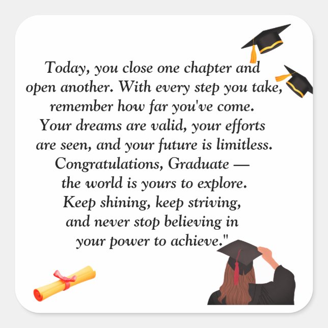 Sticker Carré  Graduation- Universal Design for all ages (Devant)