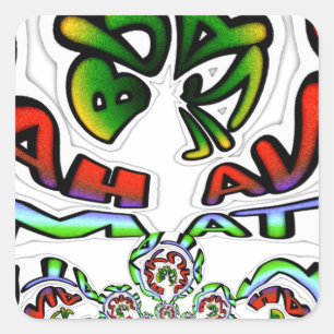 Sticker Carré Graffiti coloré Hakuna Matata