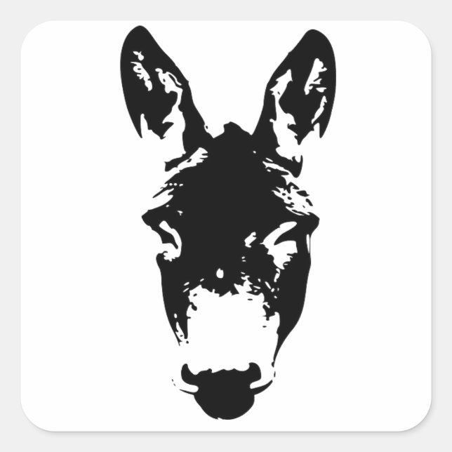 Sticker Carré Graffiti Style Donkey ou Mule Street Art Dessin (Devant)