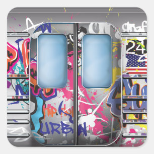 Sticker Carré Graffiti Subway