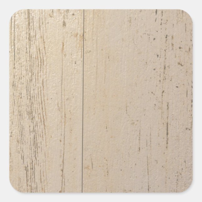Sticker Carré Grains de bois texturés blancs blanchis (Devant)